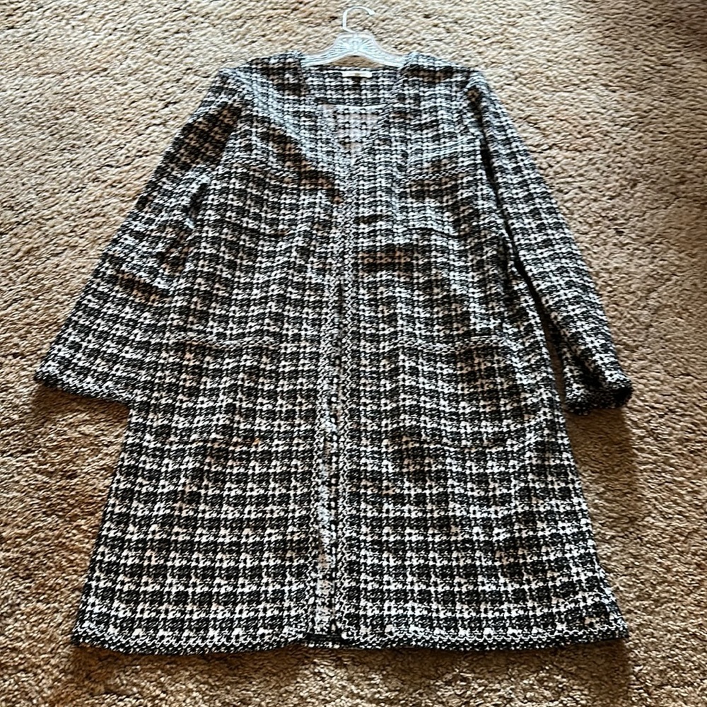 Black and white duster Jacket